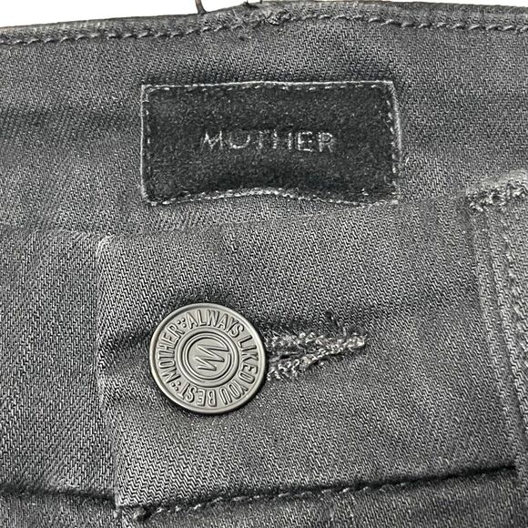 MOTHER The Looker Skinny Jeans Not Guilty Black Size 24 Ankle Mid Rise - Picture 13 of 15